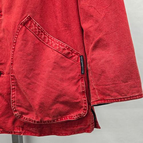 Vintage 90s Abercrombie & Fitch Adirondack Trail Barn Jacket Red Canvas RN 75654 - Size S