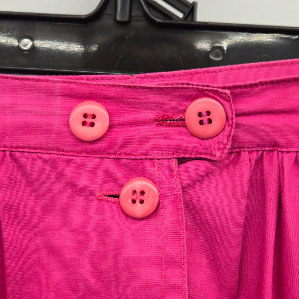 Vintage Fuchsia Pink Button-Front Full Midi Skirt – Size XS/S
