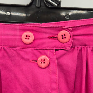 Vintage Fuchsia Pink Button-Front Full Midi Skirt – Size XS/S
