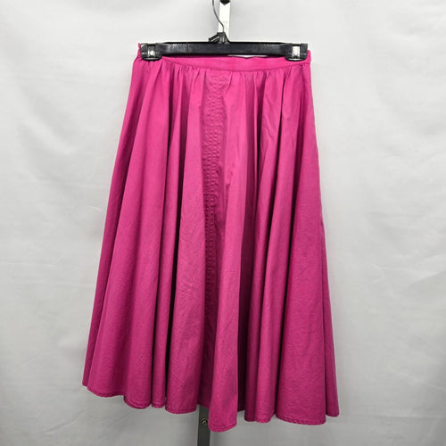 Vintage Fuchsia Pink Button-Front Full Midi Skirt – Size XS/S
