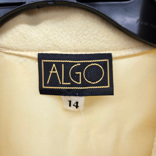 Vintage ALGO Pale Yellow Wool Blend Skirt Suit Set – Size 14