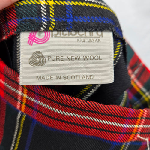 Vintage Pure New Wool Tartan Kilt Skirt – Size M