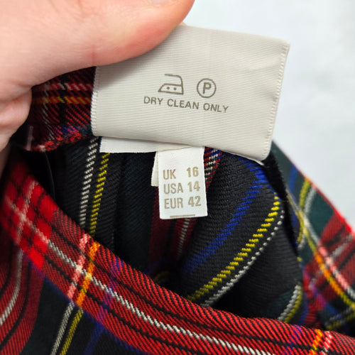 Vintage Pure New Wool Tartan Kilt Skirt – Size M