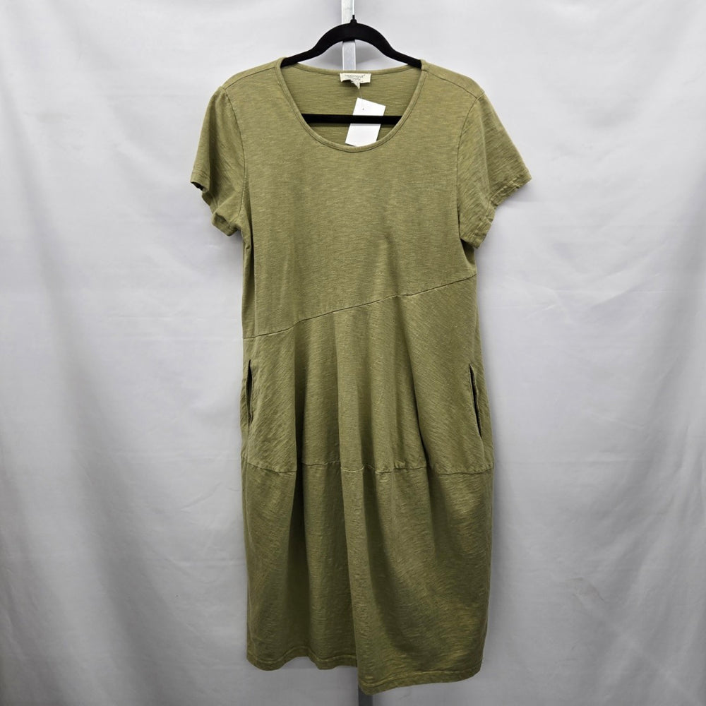 Orientique Naturally Australian Organic Cotton Pocket Midi Dress Olive -  Size S