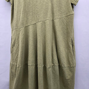 Orientique Naturally Australian Organic Cotton Pocket Midi Dress Olive -  Size S