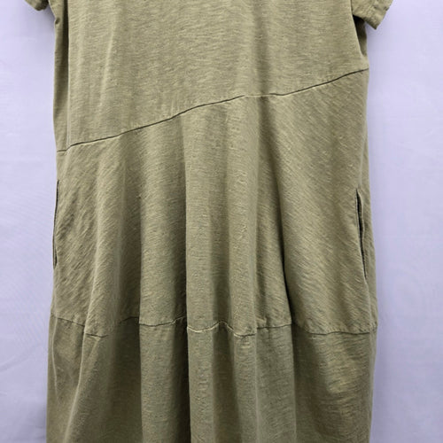 Orientique Naturally Australian Organic Cotton Pocket Midi Dress Olive -  Size S