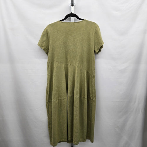 Orientique Naturally Australian Organic Cotton Pocket Midi Dress Olive -  Size S