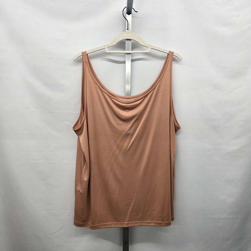 Eileen Fisher Woman Tencel Lyocell Cowl Neck Tank Top Peach -  Size 1X