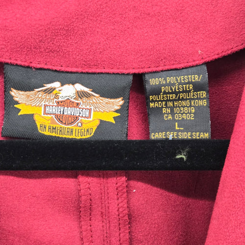 Harley-Davidson Motor Clothes Faux Suede Blazer Jacket Deep Raspberry - Size L