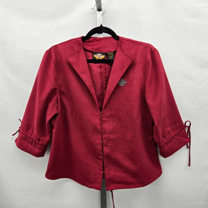 Harley-Davidson Motor Clothes Faux Suede Blazer Jacket Deep Raspberry - Size L