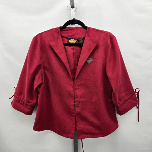 Harley-Davidson Motor Clothes Faux Suede Blazer Jacket Deep Raspberry - Size L