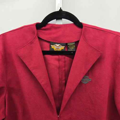 Harley-Davidson Motor Clothes Faux Suede Blazer Jacket Deep Raspberry - Size L