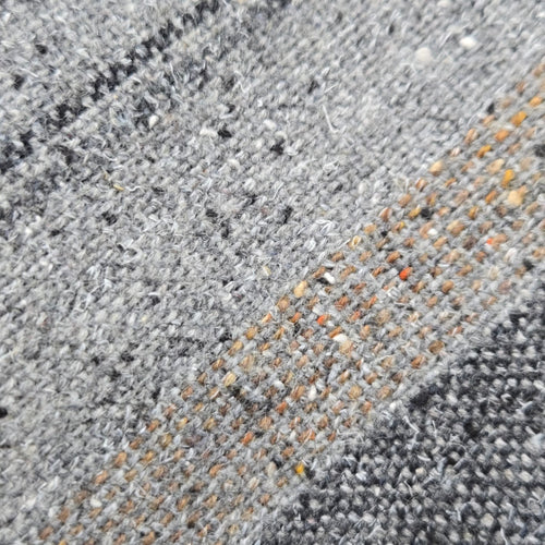 Vintage Chevron Stripe Tweed A-Line Midi Skirt Grey Black Cream - Size S