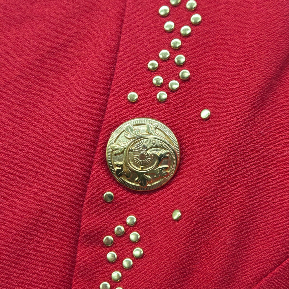 Farouche by Lori Weidner Embellished Cropped Blazer Jacket Red - Size 8