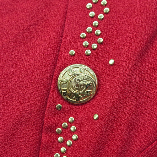 Farouche by Lori Weidner Embellished Cropped Blazer Jacket Red - Size 8