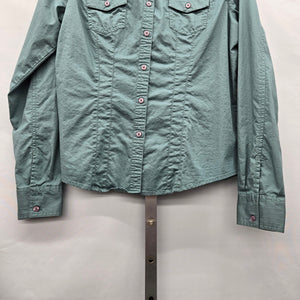 Harley-Davidson Motor Clothes Stretch Cotton Button-Up Shirt Sage Green - Size L