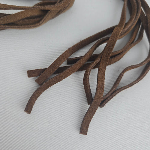 Brown Suede Leather Fringe O-Ring Belt – Size 32 S/M