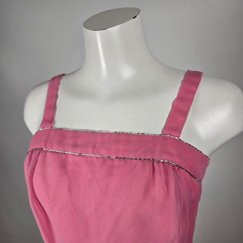 Vintage Party Time Fashions Pink Chiffon Maxi Dress & Ruffle Jacket Set - Size S