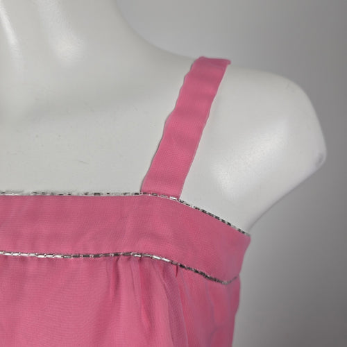 Vintage Party Time Fashions Pink Chiffon Maxi Dress & Ruffle Jacket Set - Size S