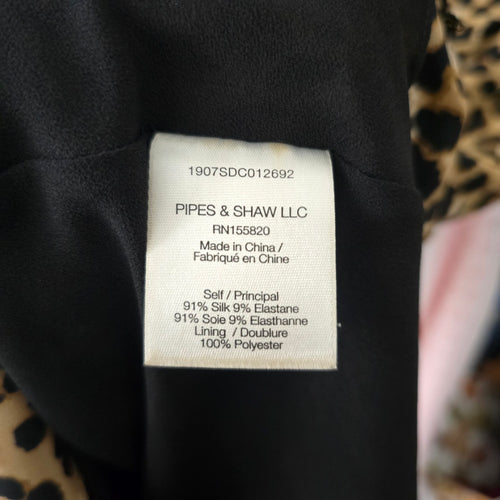 Veronica Beard Leopard Print Silk Blend Ruched Wrap Midi Dress - Size 0