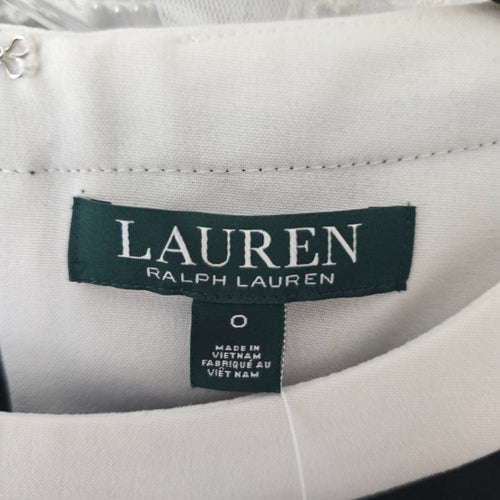 Lauren Ralph Lauren Black & White Colorblock Sleeveless Sheath Dress - Size 0