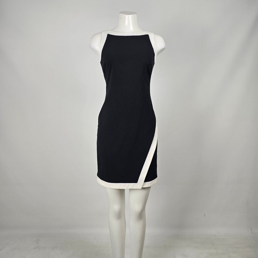 Lauren Ralph Lauren Black & White Colorblock Sleeveless Sheath Dress - Size 0