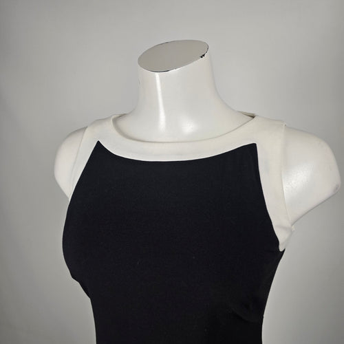 Lauren Ralph Lauren Black & White Colorblock Sleeveless Sheath Dress - Size 0