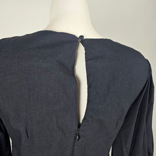 Free People Black Cotton Ruched Front Mini Dress - Size M