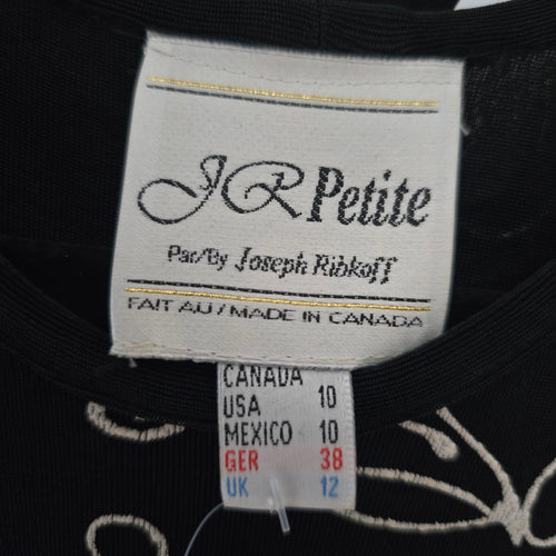 Vintage Joseph Ribkoff Black Slinky Jersey Sleeveless Midi Dress - Size 10
