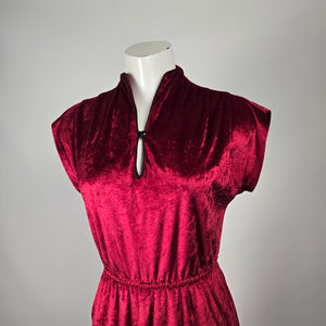 Vintage Cami Originals by Leboff Burgundy Velvet Midi Dress - Size M