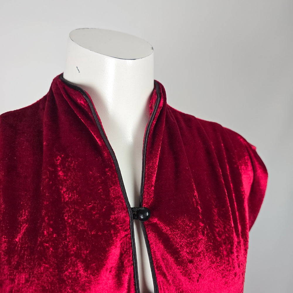 Vintage Cami Originals by Leboff Burgundy Velvet Midi Dress - Size M