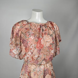 Nancy G Vintage Floral Blouson Maxi Dress - Size M