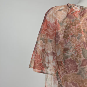 Nancy G Vintage Floral Blouson Maxi Dress - Size M