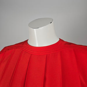 Vintage Lorraine Beauchamp for Daymor Red Pleated Dress -Size S/M