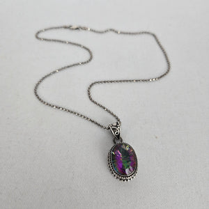 Vintage 925 Sterling Silver Mystic Topaz Pendant Necklace