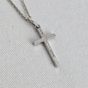 Vintage 925 Sterling Silver Minimalist Cross Pendant Necklace