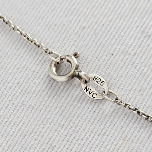 Vintage 925 Sterling Silver Minimalist Cross Pendant Necklace