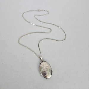 Vintage Burkhardt/Birks Sterling Silver Engraved Oval Locket Necklace – 925 Italy Chain