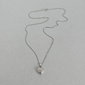 Michael Hill 925 Sterling Silver Floral Heart Locket Necklace
