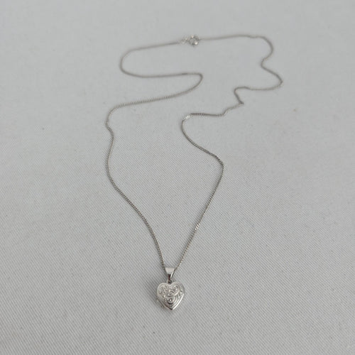 Michael Hill 925 Sterling Silver Floral Heart Locket Necklace