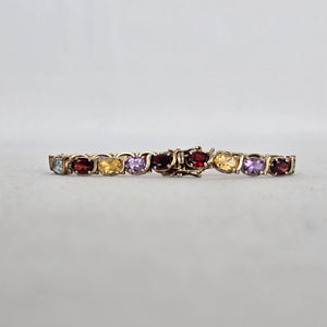 Genuine Multi-Gemstone Tennis Bracelet — Sterling Silver, Gold Vermeil