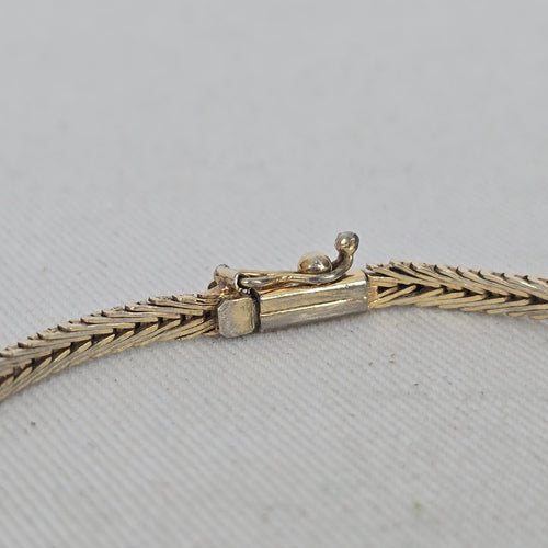 Sterling Silver Woven Herringbone Bangle Bracelet — Italy
