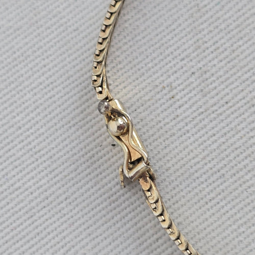 Sterling Silver Woven Herringbone Bangle Bracelet — Italy