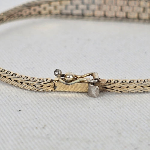 Sterling Silver Woven Herringbone Bangle Bracelet — Italy