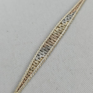 Sterling Silver Woven Herringbone Bangle Bracelet — Italy