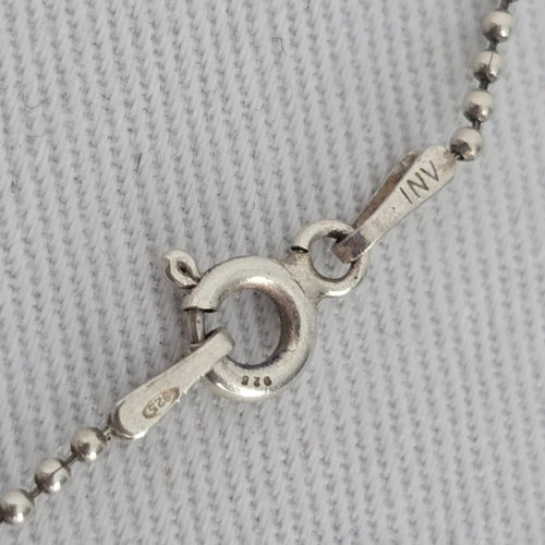 Repurposed Vintage Spoon Pendant 925 Sterling Chain Necklace Cherub Charm