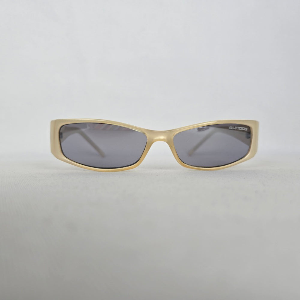 Sundog Romeo 24025 Champagne Gray Rectangular Wraparound Sunglasses