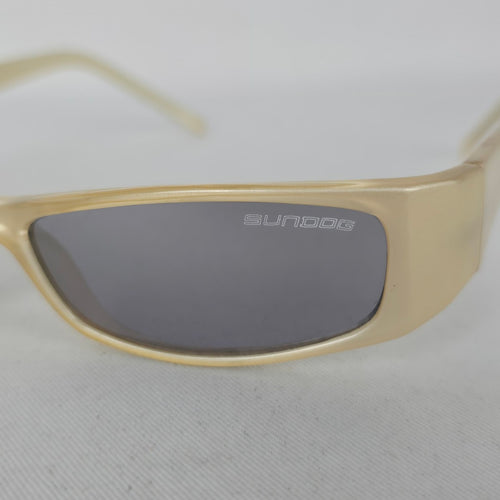 Sundog Romeo 24025 Champagne Gray Rectangular Wraparound Sunglasses