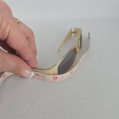 Sundog Romeo 24025 Champagne Gray Rectangular Wraparound Sunglasses
