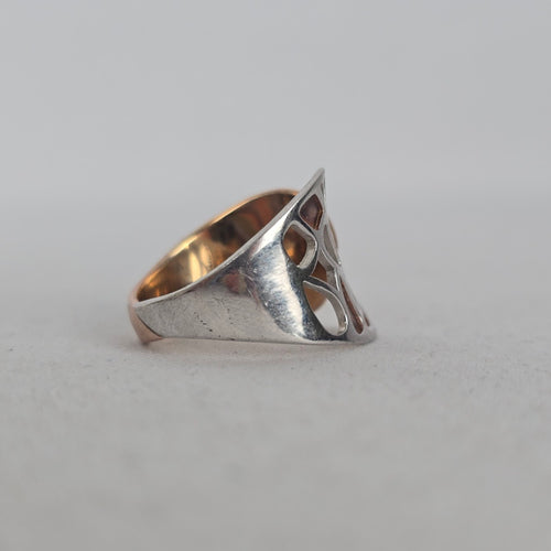 ELLE 925 Sterling Silver Two-Tone Ring Size 9